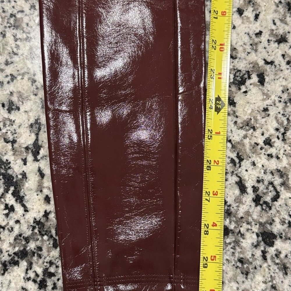 NWT Spanx Faux Patent Leather Leggings Tall Ruby Large 20301T - Picture 6 of 11